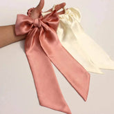 Silk Scrunchies - Ribbon & Skinny Set Hair With Bow Elastic - LANI SILK